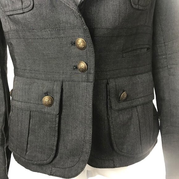 Alba Conde Women's Gray Lined Long Sleeve Tailored Short Blazer Jacket Size 38 - Picture 4 of 16